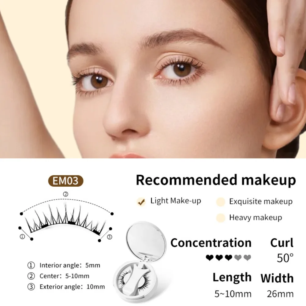 Magnetic Magnetic Eyelashes Kit No Glue Natural Look Magnetic Lashes Kit Reusable Faux Mink False Eyelashes with Magnets