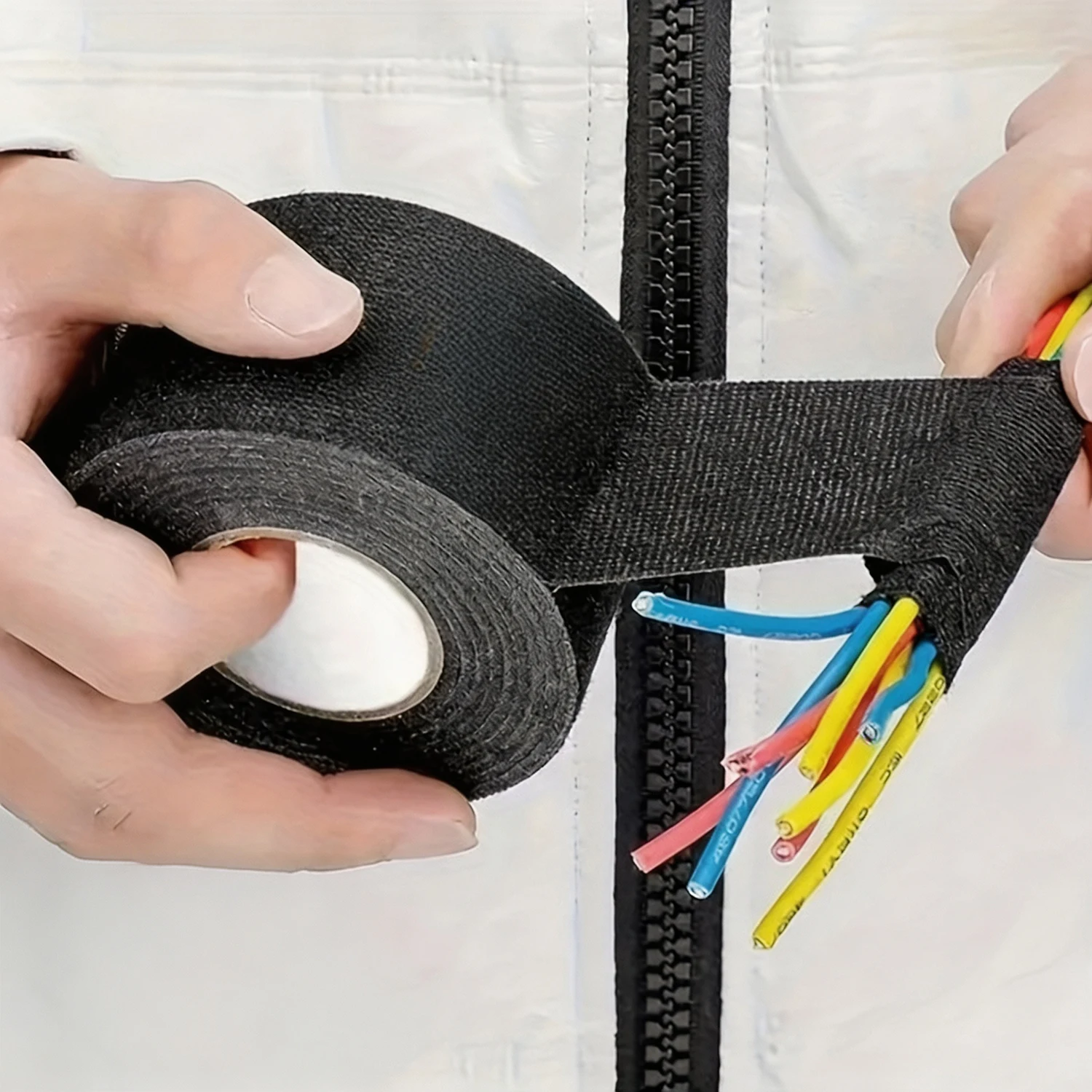15/30/60M 19mm Heat-resistant Fabric Cloth Electrical Tape for Auto Wiring Harness Insulation Waterproof Adhesive Cable Wrap