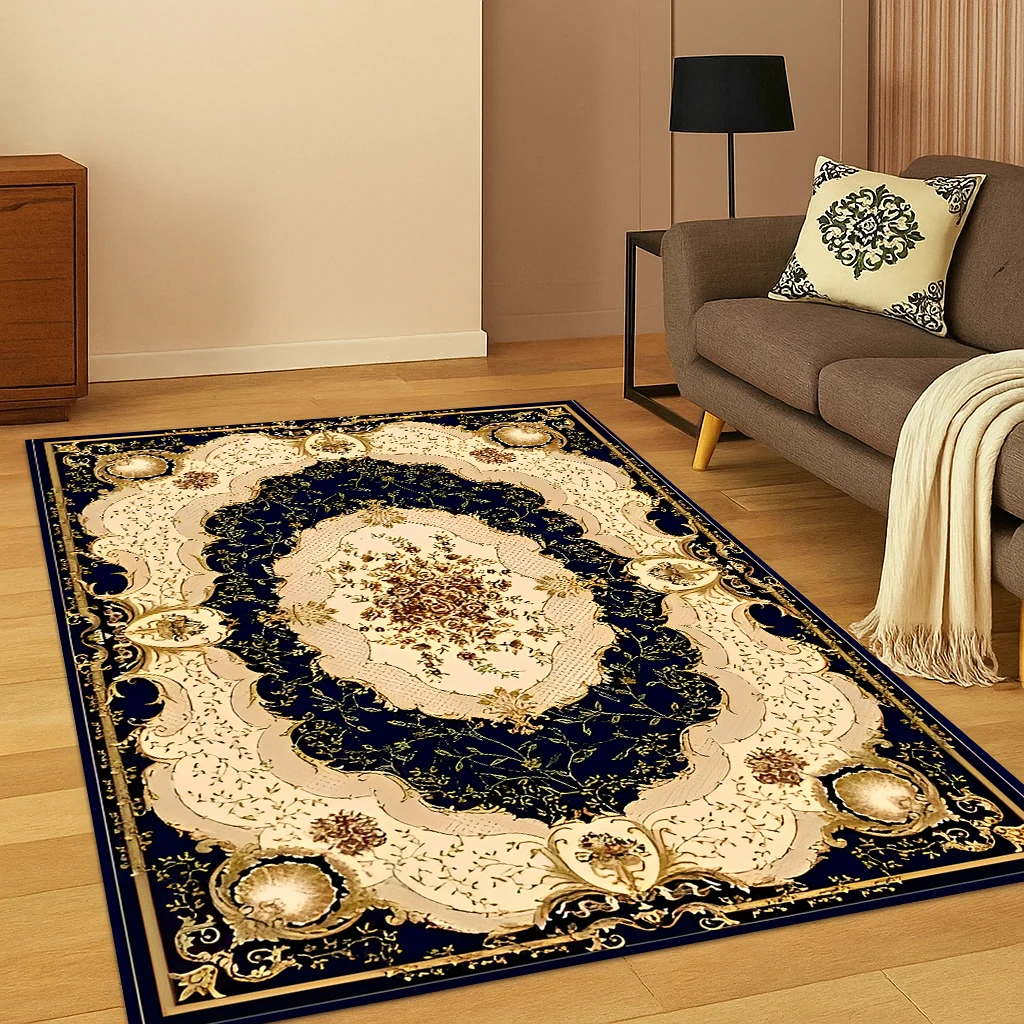 Türkiye Bohemian Persian Geometric Flower Carpet Rug for Home Bedroom Living Room Sofa Doormat Decor,Game Non-slip Floor Mat