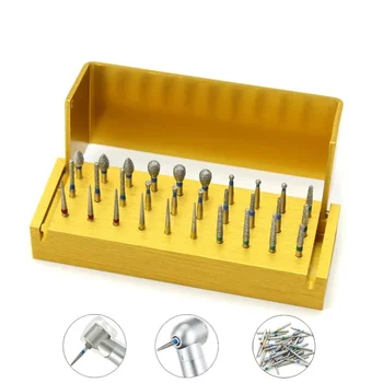 30 Pz/set Kit Frese Dentali In Alluminio Con Supporto Frese ...
