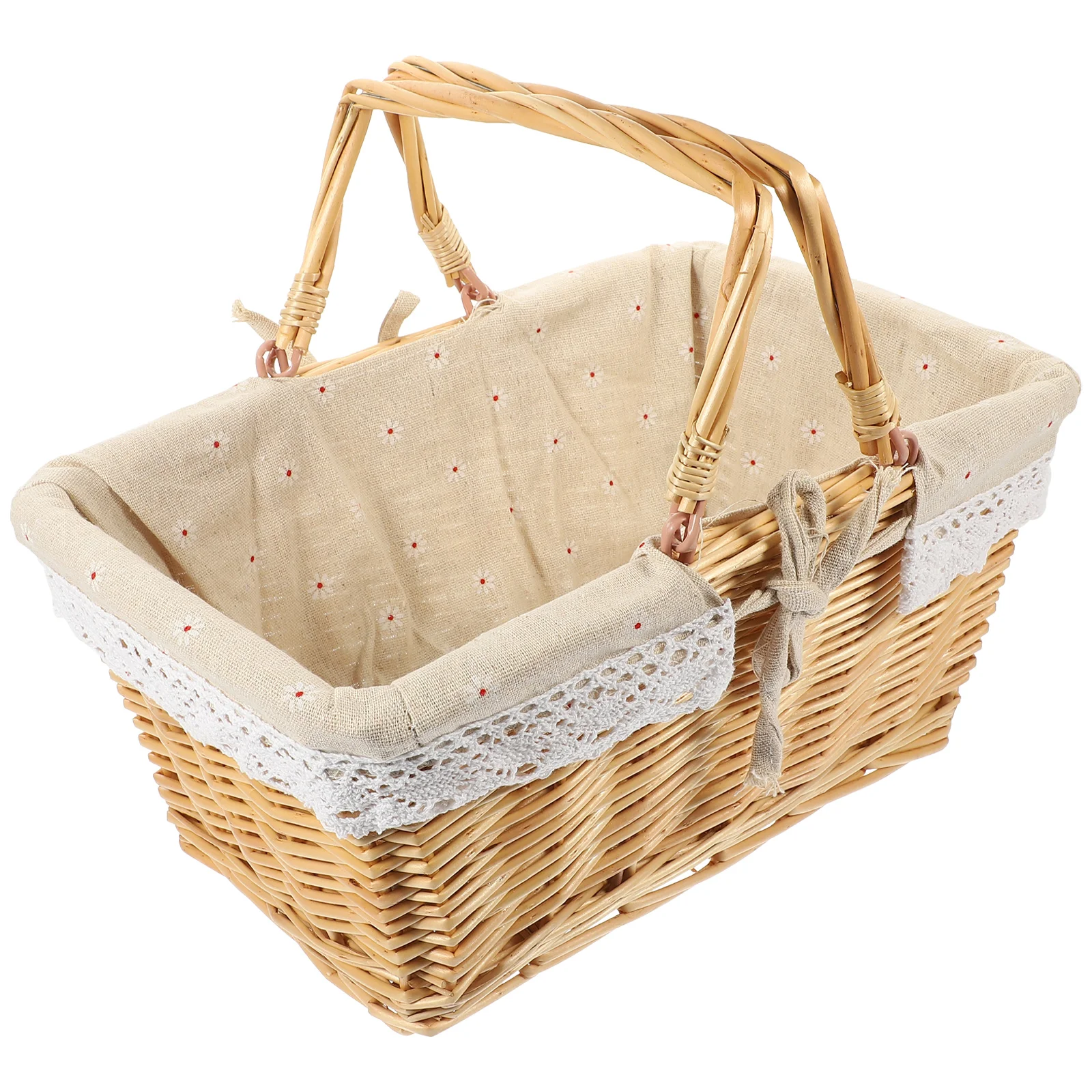 

Picnic Basket Storage Baskets Rustic Shopping Food Vegetable Home Decor Woven Picnic Baskets High Grade