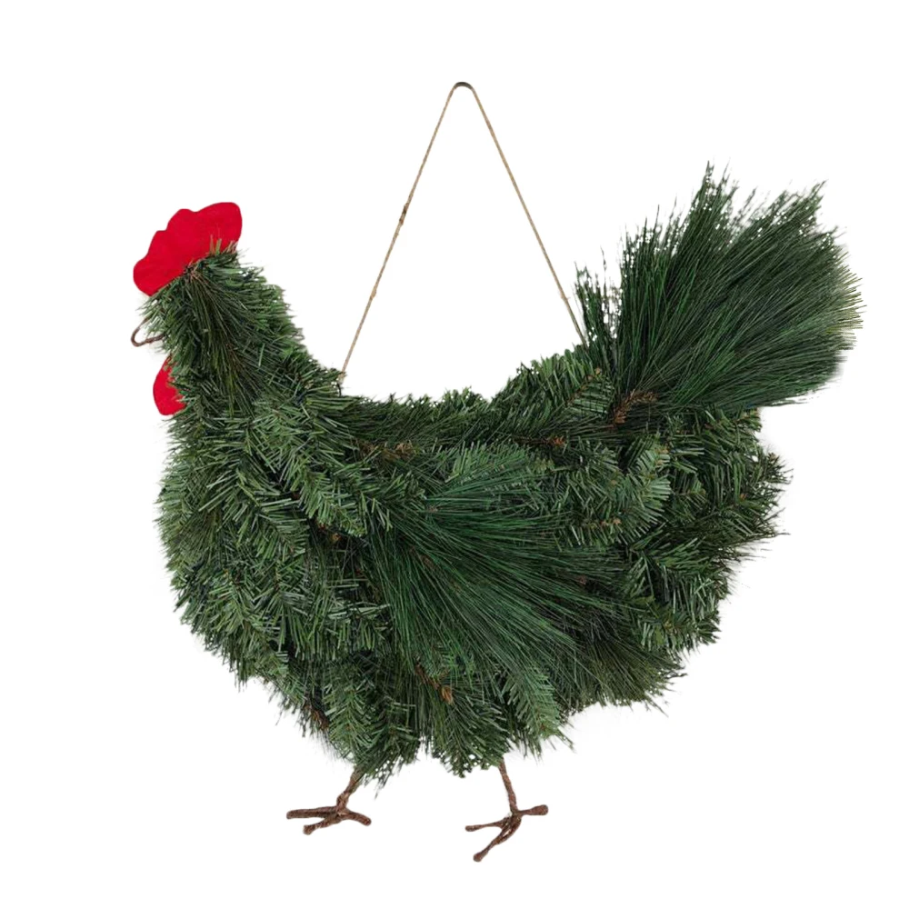 

Party Home Decor Gift Rooster Chicken Wreath Creative ABS DIY Hanging Crearive Durable Simulation Plant