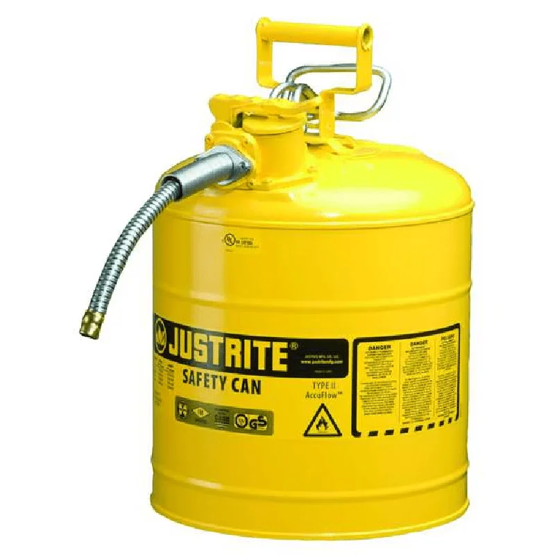 

Safety Can, Steel, 5 gal, Yellow, 11 3/4 in Dia., Diesel