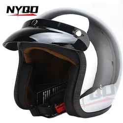 Unique Silver Plating Open Face Motorcycle Helmet Vintage Motocycle Chrome Helmet Sliver Jet Moto 3/4 Half Casco Casque