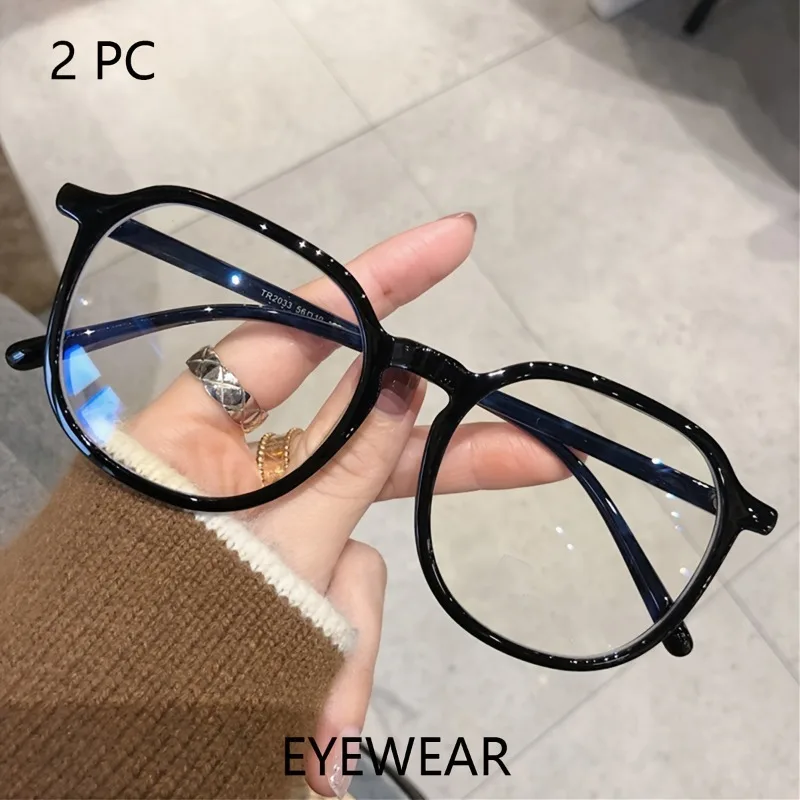 

2 упаковки — новые очки Ins Retro-Makeup Fashion Premium Blush Glasses с плоскими линзами с защитой от синего света