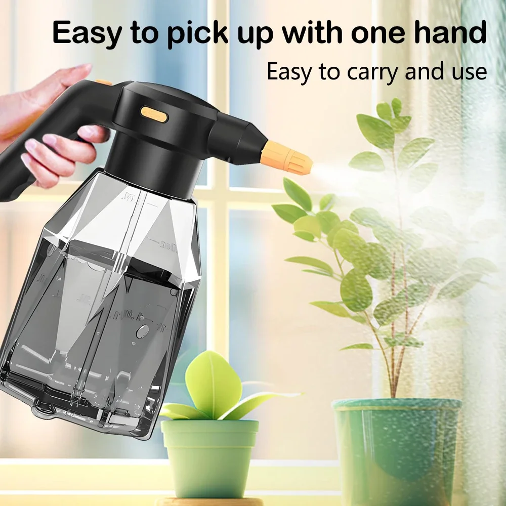 2L Electric Can Atomizing Watering Bottle Water Sprayer Garden Plants Sprayer with Adjustable Spout Car Washing Rechargeable