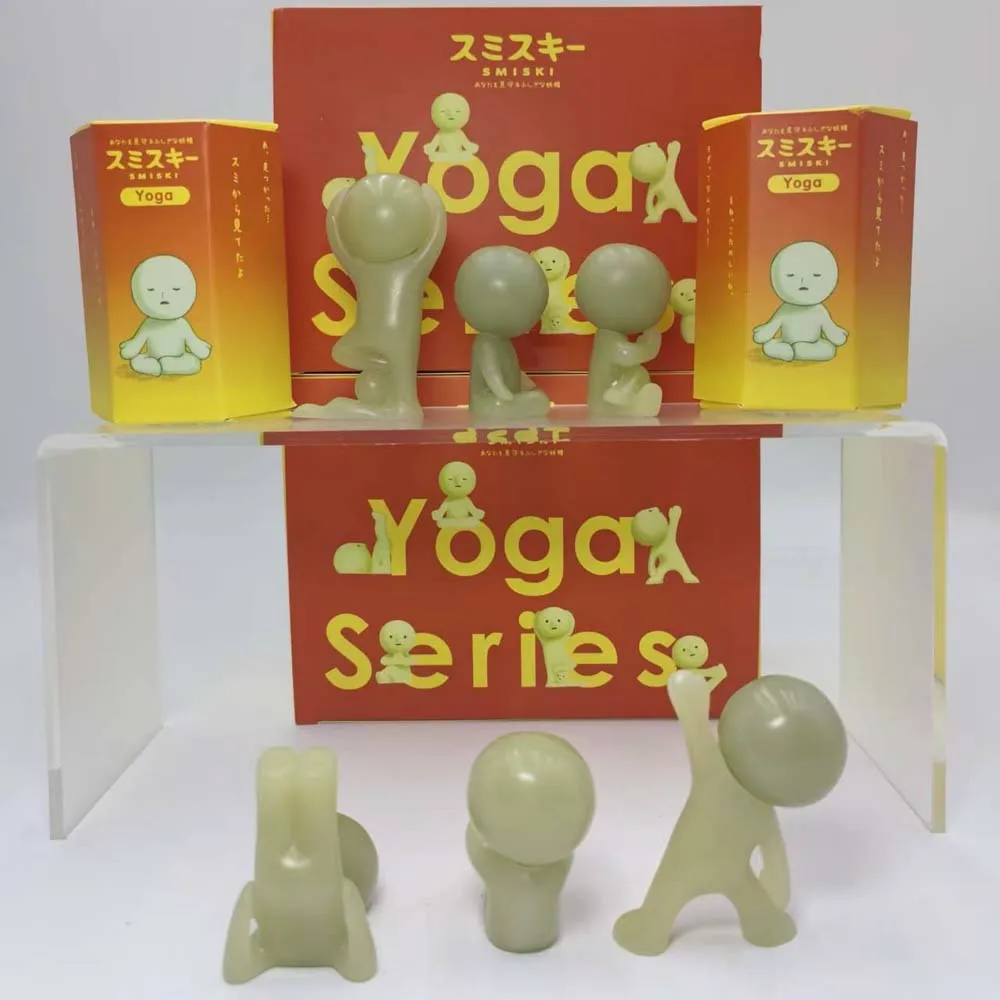 Smiski Yoga Series Glow in The Dark Cute Green Action Figure Cartoon Desktop Decor Blind Box Collectible Gift Toy for Kids Boys - Image 2