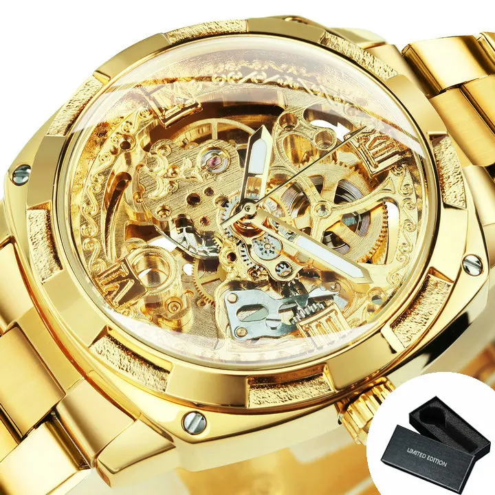 Forsining-メンズ自動巻き時計,機械式,高級,ステンレス鋼 - AliExpress