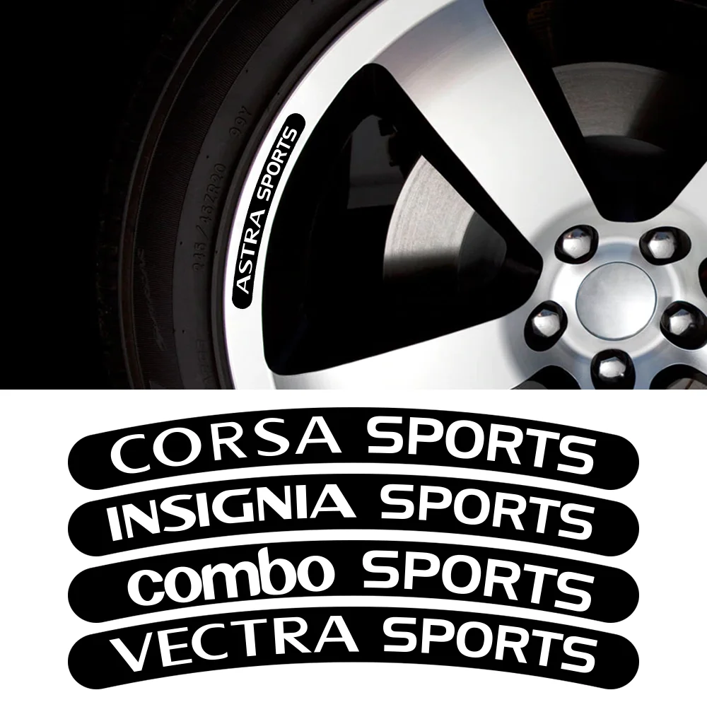 Car Wheel Rims Stickers For Opel Vauxhall Crossland X Astra Corsa Insignia Vectra Zafira Mokka Grandland Exterior Styling Decals