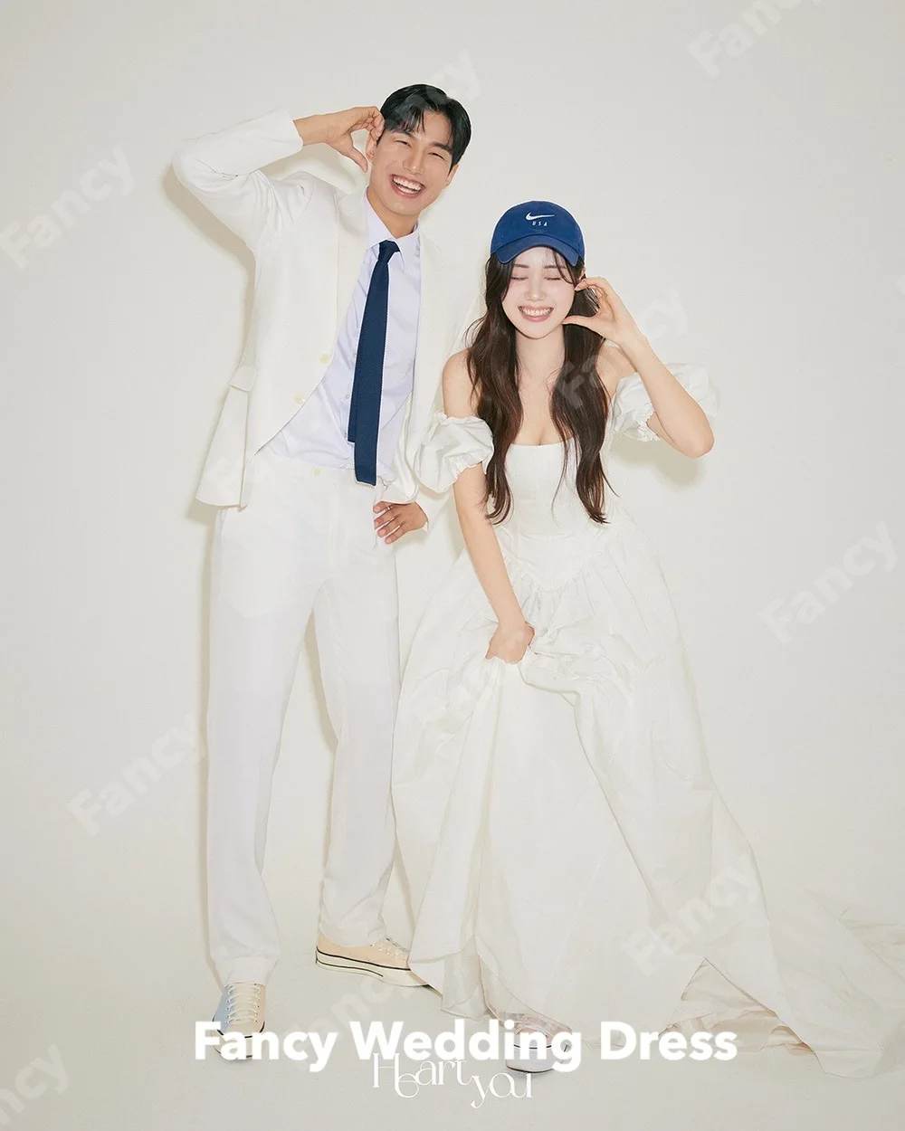 Fantasia semplice linea A Corea abito da sposa servizio fotografico spalle scoperte taffettà abito da sposa abiti da festa da sera personalizzati