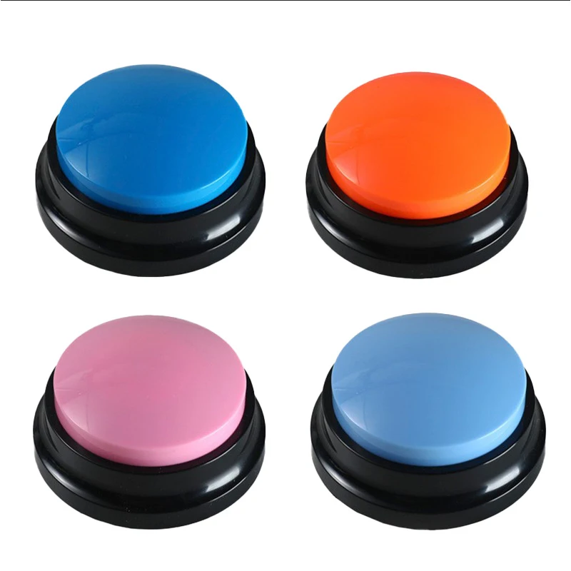 Buzzers de réponse enregistrables multifonctions, bouton d'enregistrement, buzzer d'entraînement pour animaux de compagnie, spectacle de jeu, 4 pièces