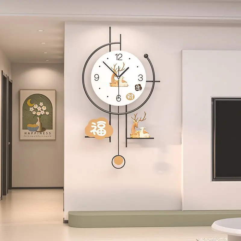 

Cream wind clock living room high sense modern home dining room decoration wall clock simple creative silent clock wall hanging