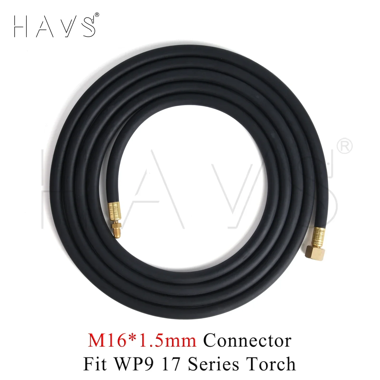 4M/13Ft WP9 WP9F WP9FV TIG Welding Torch Gas-Electric  Integrated Rubber Hose Cable w/ M16*1.5mm Gas Connector