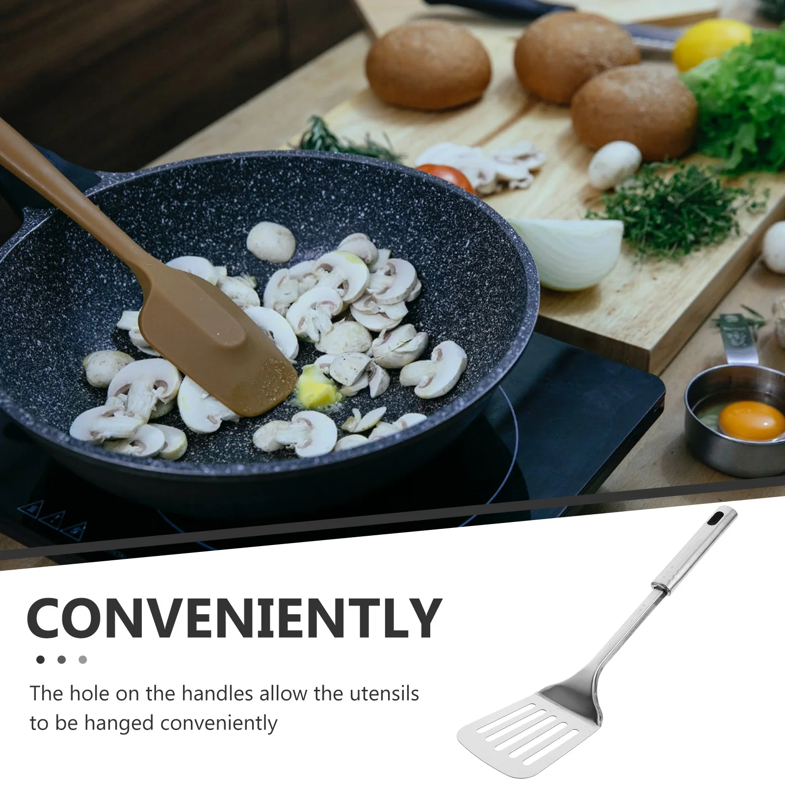

Stainless Steel Hollow Handle Colander Shovel Non-Stick Heat Resistant Cooking Utensil Long Handle Kitchen Tool Dishwasher Safe