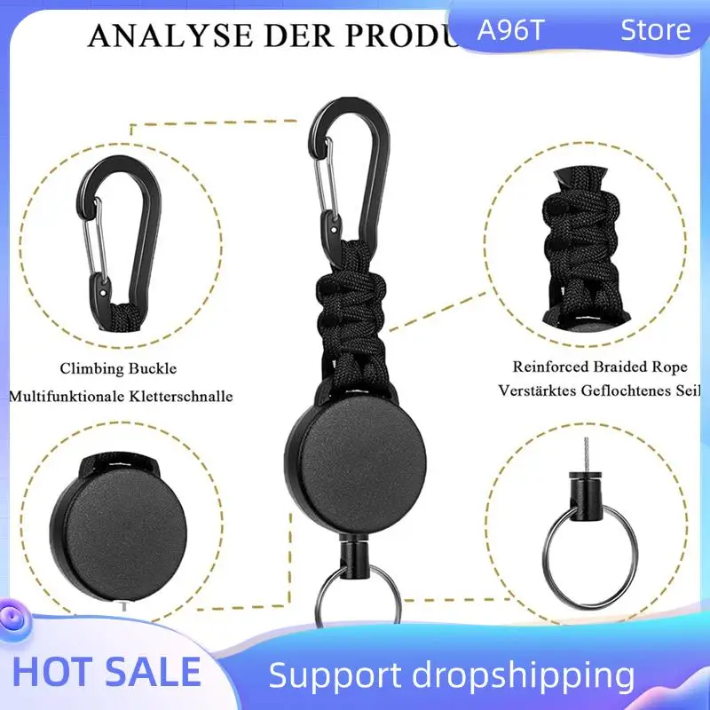 

A96T Выдвижной брелок для ключей Сверхмощный выдвижной ремешок для бейджа Выдвижной брелок для ключей Держатель для ключей 4 упаковки