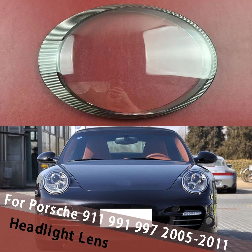 

For Porsche 911 991 997 2005-2011 (Gray) Car Headlight Lens Cover Transparent Lampshade Lampcover Headlamp Shell Plexiglass