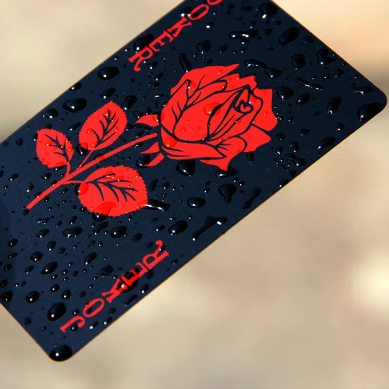 Rose Black Plastic Playing Cards Flower Cut Magic Practice Cards Waterproof Poker