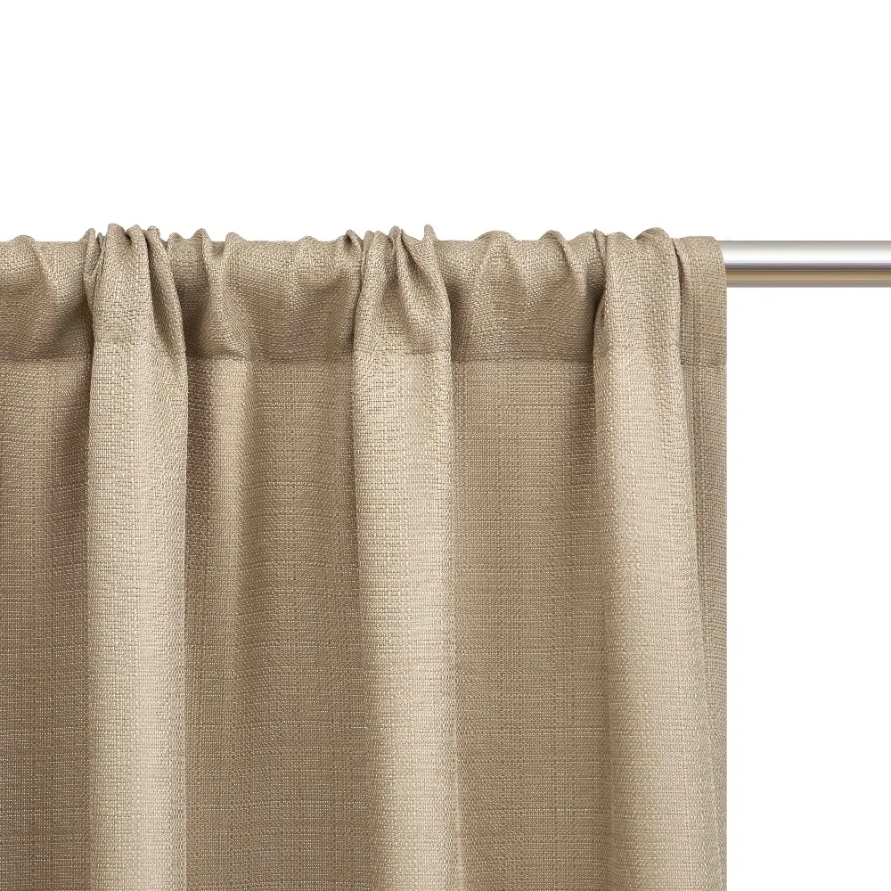 Light Filtering Curtains Set of 2 Beige Textured Window Panels 40 Inches Wide 63 Inches Long for Living Room Bedroom view 4