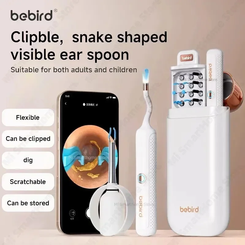 

2025 Bebird R37R White EarSight Plus | Wireless HD Visual Ear Cleaner /Camera | Clipable Tweezers & Safe Home Kit