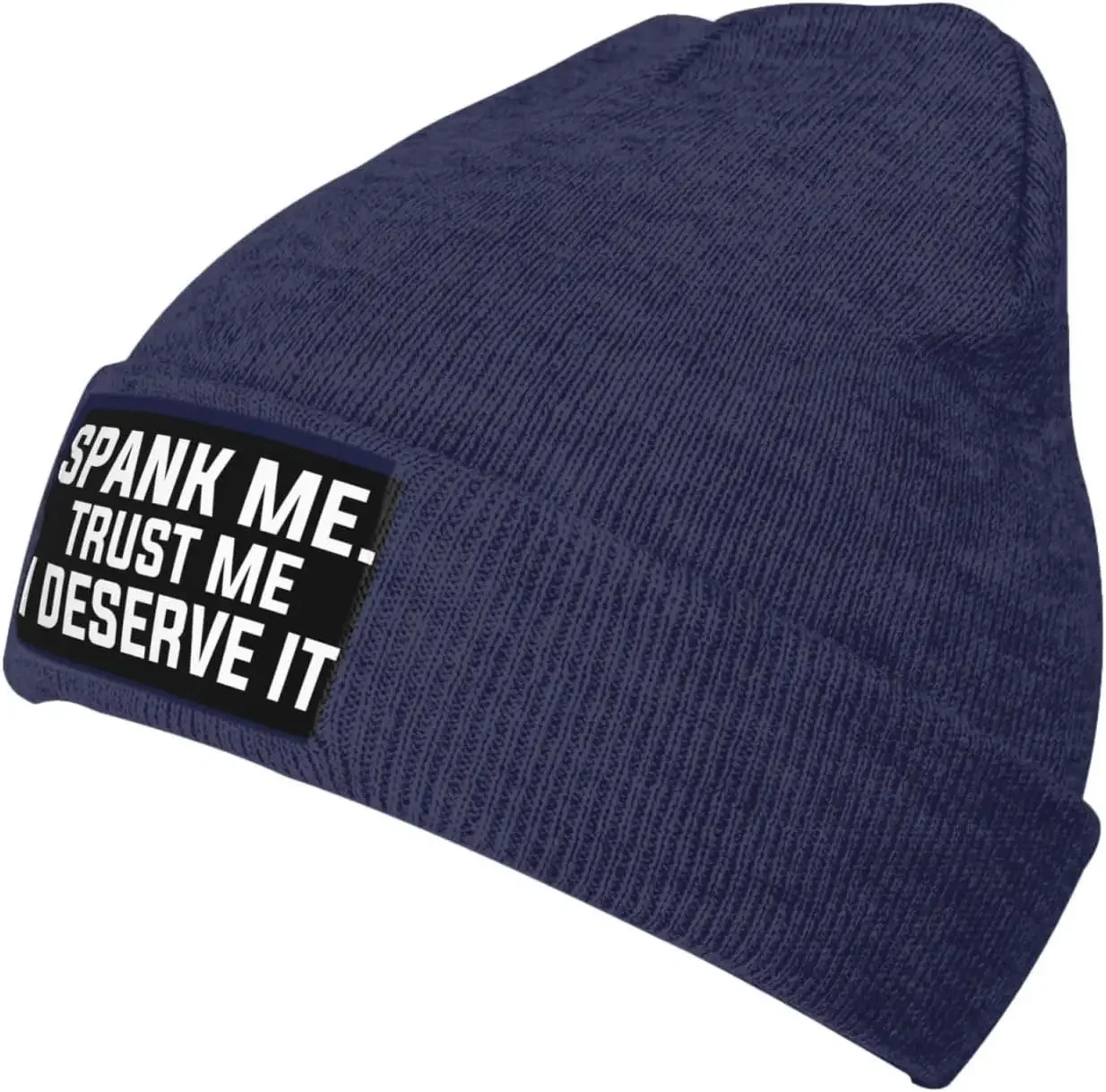 Spank Me Trusts  I Deserve It Beanie for n Women Black Winter Hat Warm Knit Cuffed Beanies