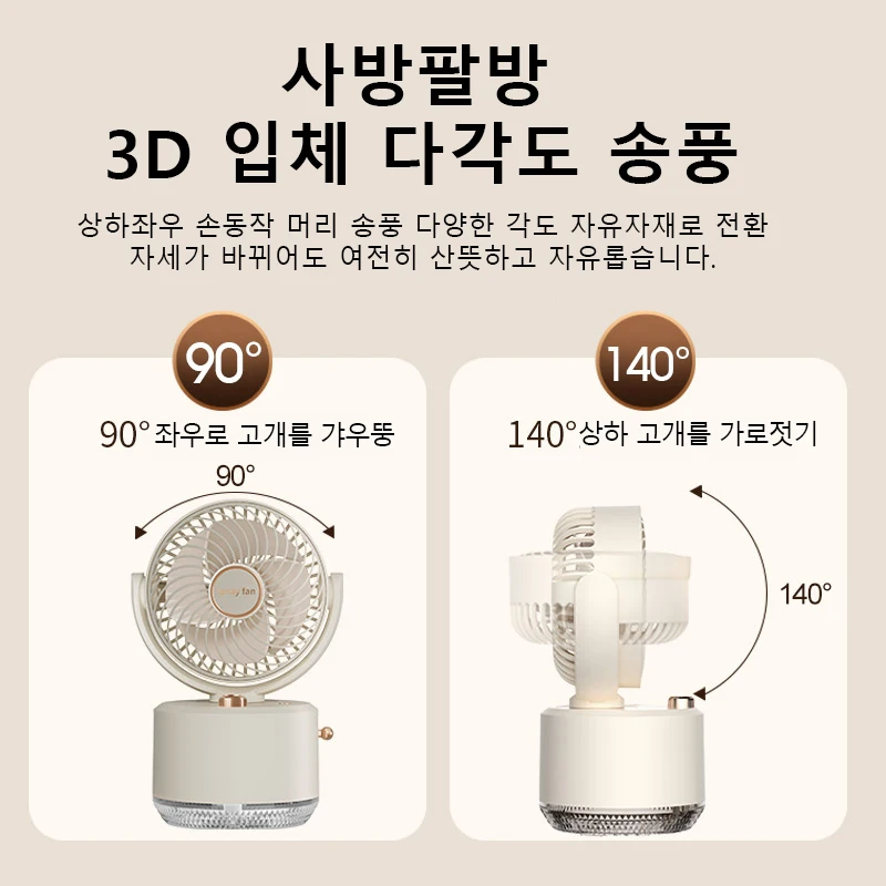 مروحة ترطيب صغيرة محمولة: مروحة منزلية لاسلكية ومنخفضة الضوضاء