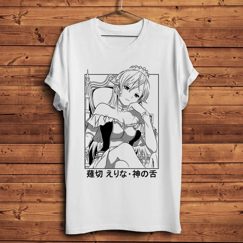 Nakiri erina Funny Anime t shirt Men Homme New White Short Casual Tshirt Unisex Food Wars Shokugeki no Soma Manga Streetwear Tee