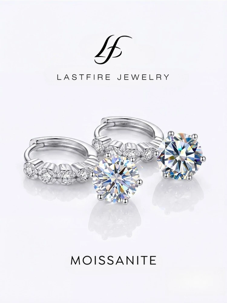 

Glamorous 1-2ct Certified Moissanite Diamond Flower Drop Earrings for Women 925 Sterling Silver Wedding Earring Fine Jewelry