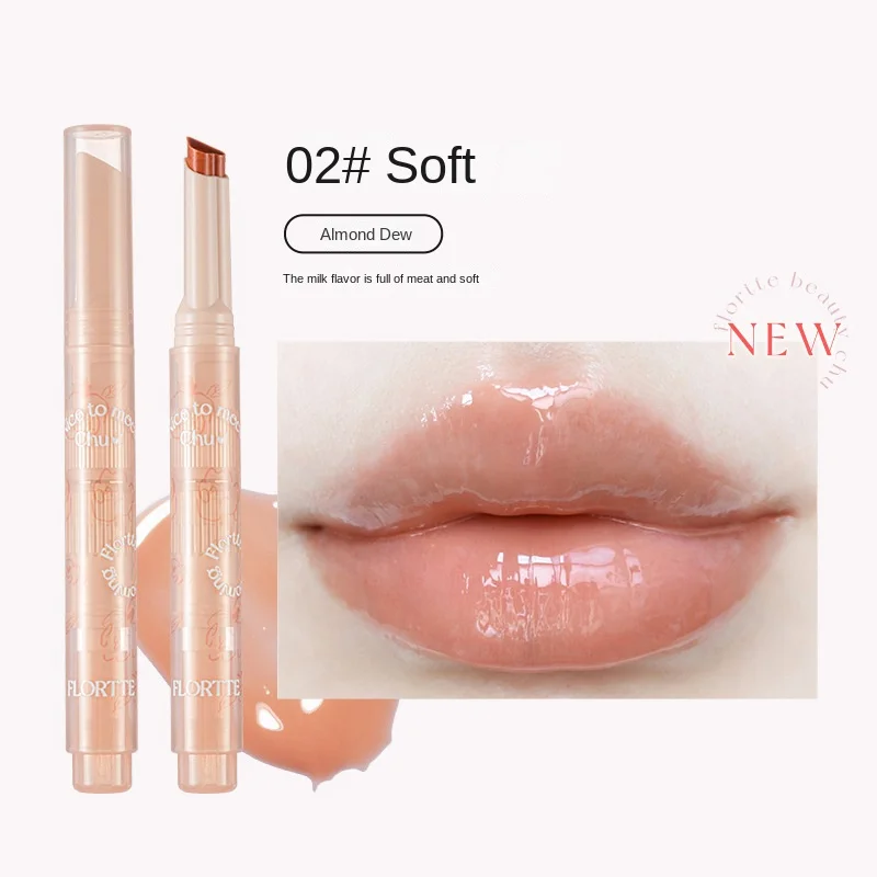 13 Colour FLORTTE Floria First Kiss Series Love Stick Lipstick Pen Mirror Watershine Lip Glaze Water Moisturizing Love Lipstick