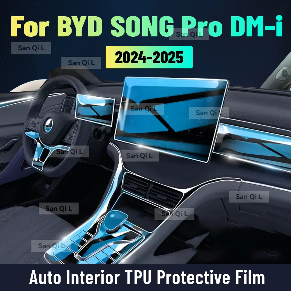 

Protective Interior Film Anti-scratch for BYD SONG PRO DM i 2024 2025 Equator Sport Car TPU Center Console Screen Accessories
