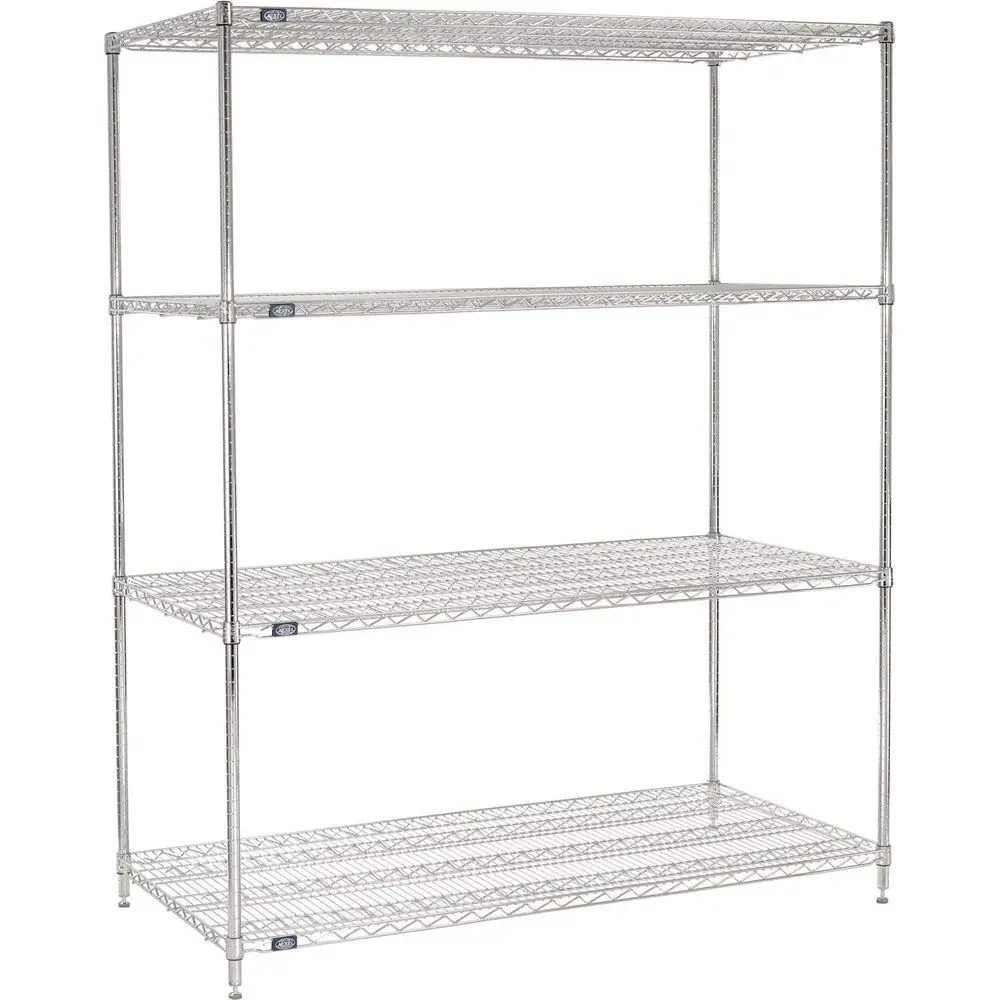 

Commercial 4-Shelf Chrome Wire Dry Storage Rack, 30x60x74, Adjustable