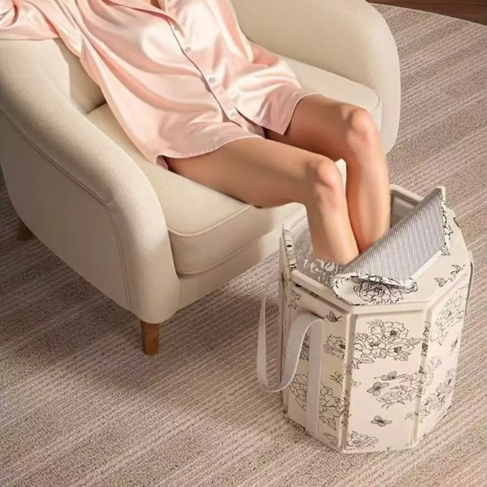 

Collapsible Foot Bath Soaking Bucket Knee High Cover Heat Preservation Foot Bath Bag with Handles Large Capacity