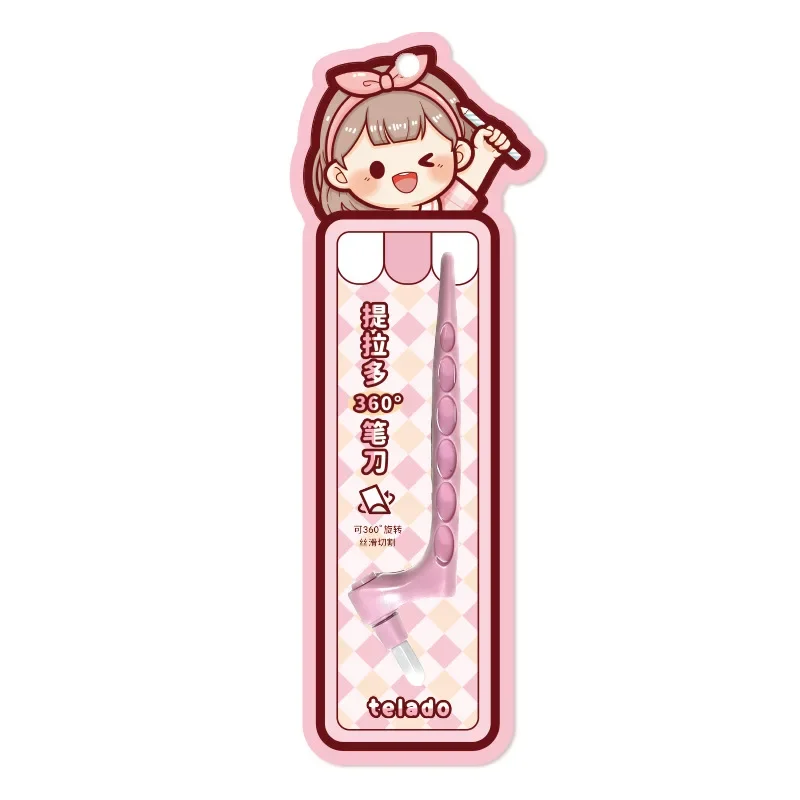 Imagem -05 - Criativo Kawaii Cartoon Pen 360 Graus de Rotação Utilitário Faca Etiqueta Faça Você Mesmo Ferramenta Scrapbook Escultura Caneta Cor Sólida Peça