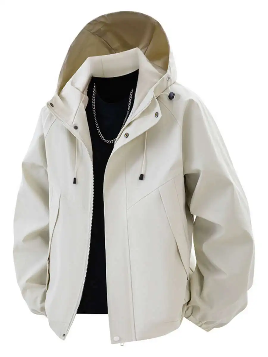 

American Sle Hooded Jaet Men's Loose Workwear Outerwear Trendy Brand Casual Windproof Spring Autumn Youth Faion Coat