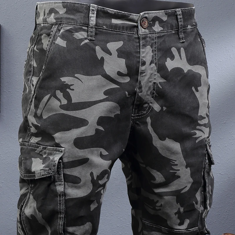 Pantalon cargo à poches camouflage pour hommes, pantalons décontractés, jogging hip hop, mode streetwear, zones bre, grande salopette de créateur