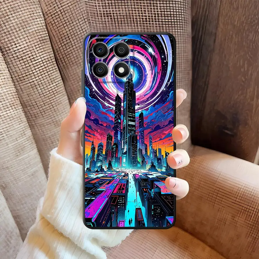 SCI-FI City Soft Back Phone Cover Case for Honor 90 Lite X8 70 X9 X9c X7 8X X9a X7a