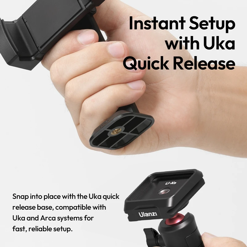 Ulanzi MA54 Uka Phone Holder with Dual Cold Shoe Mount Photography Phone Clamp Vlog Shot for Monopod Desktop Tripod Selfie Stick