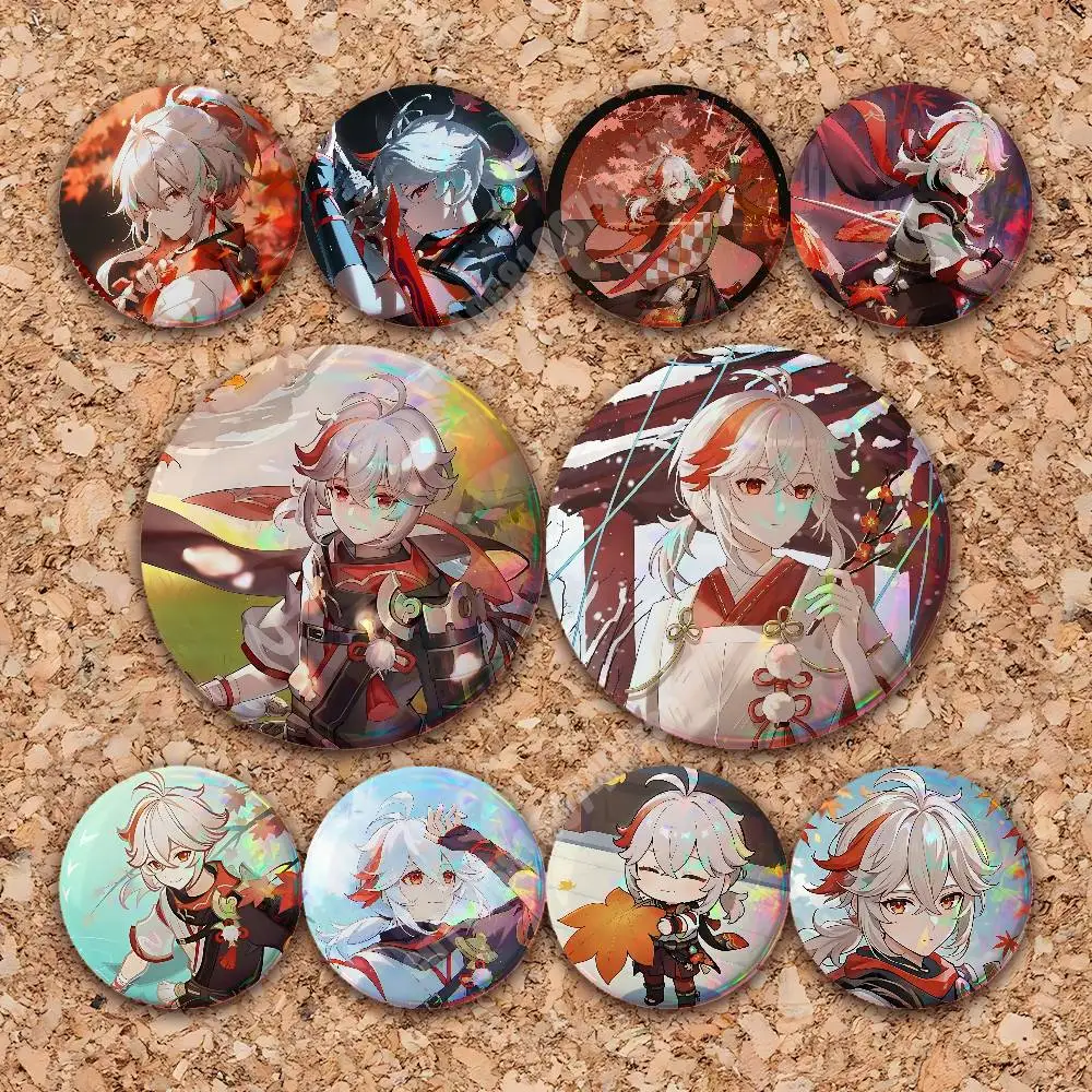 Genshin Impact Kaedehara Kazuha Button Badge 2PC Sets for Bags & Clothes & Accessories Metal Pin Vibrant Collection