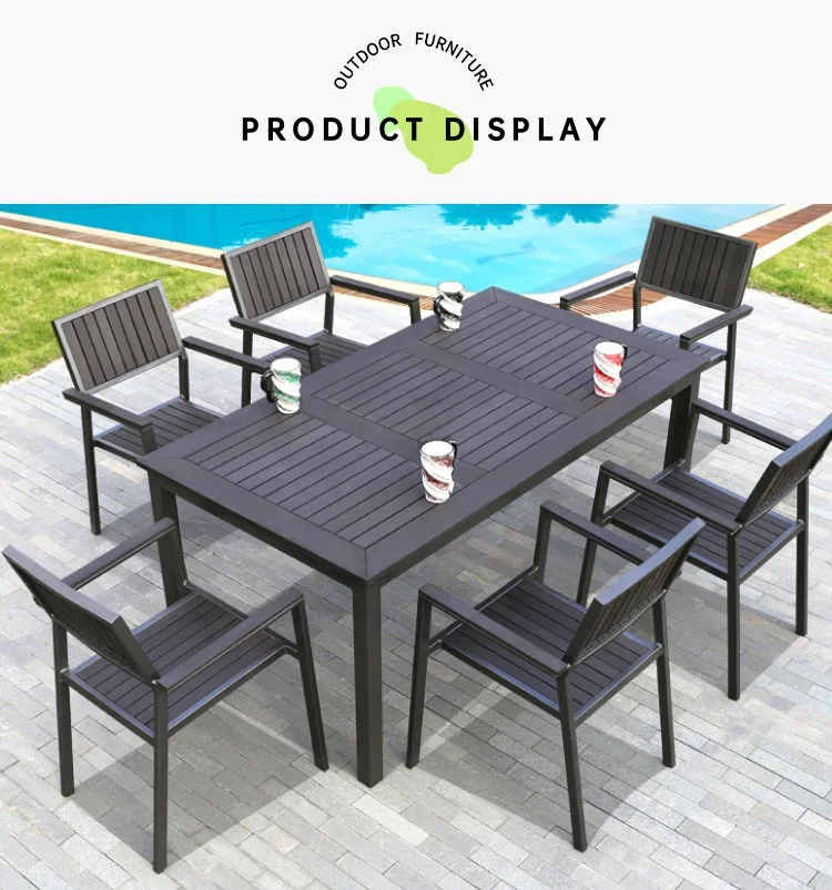 outdoor furniture bistro teak garden set stackable dining aluminium metal plastic wood table and chairs