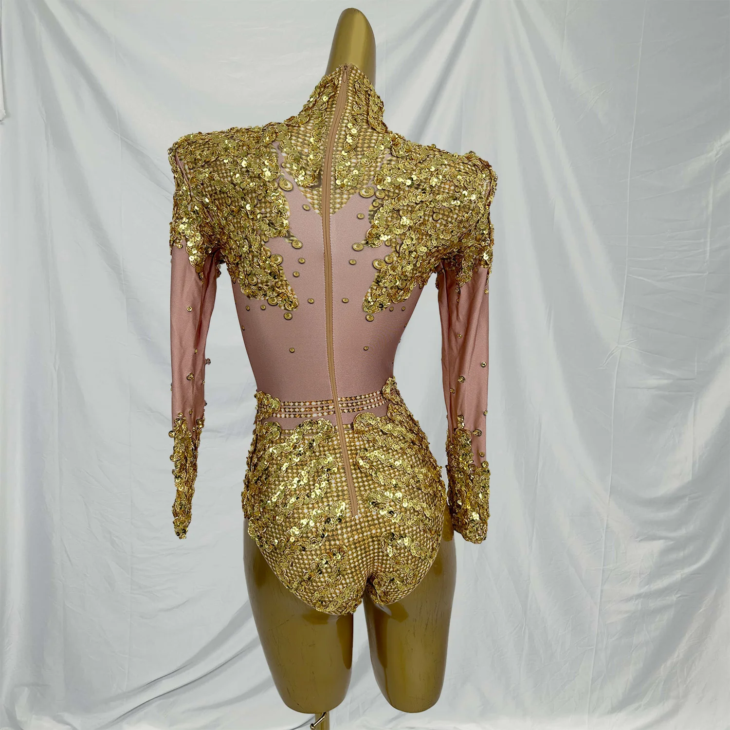 Yiniang เซ็กซี่ Sparkly Sequines บอดี้สูทผู้หญิงแฟชั่นไนท์คลับบาร์ชุดราตรีบาร์นักร้อง Performance STAGE เครื่องแต่งกายชุด