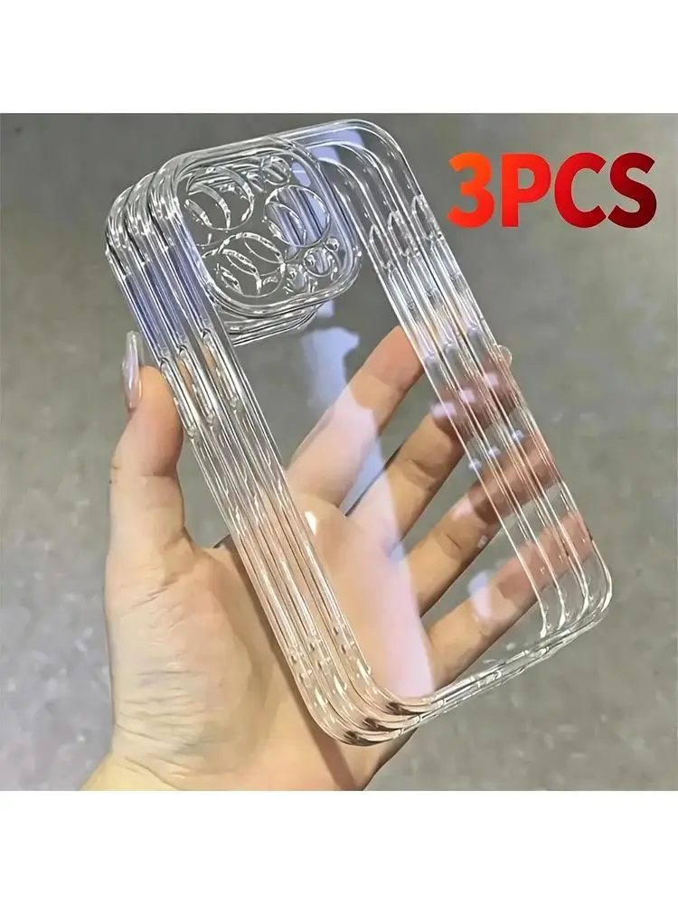 3-częściowy zestaw luksusowych, odpornych na wstrząsy przezroczystych etui na telefon do iPhone 18 17 16 15 14 13 12 11 Pro Max 16Plus Air 17E, przezroczysta miękka osłona z TPU — 2