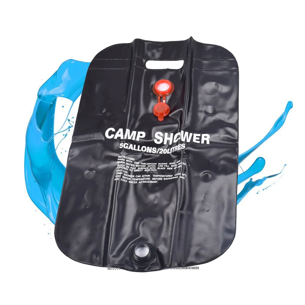 

20 L Shower Bag Beach Camping Hiking Water Storage Outdoor Leakproof Solar Heat Hot