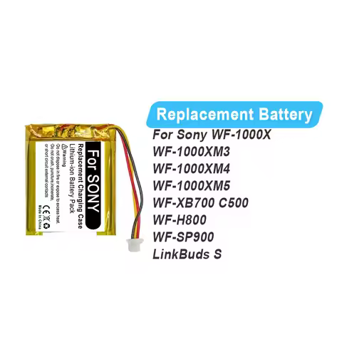 Replacement Charging Case Battery for Sony WF-1000X WF-1000XM3 WF-1000XM4 WF-1000XM5 WF-XB700 C500 WF-H800 WF-SP900,LinkBuds S