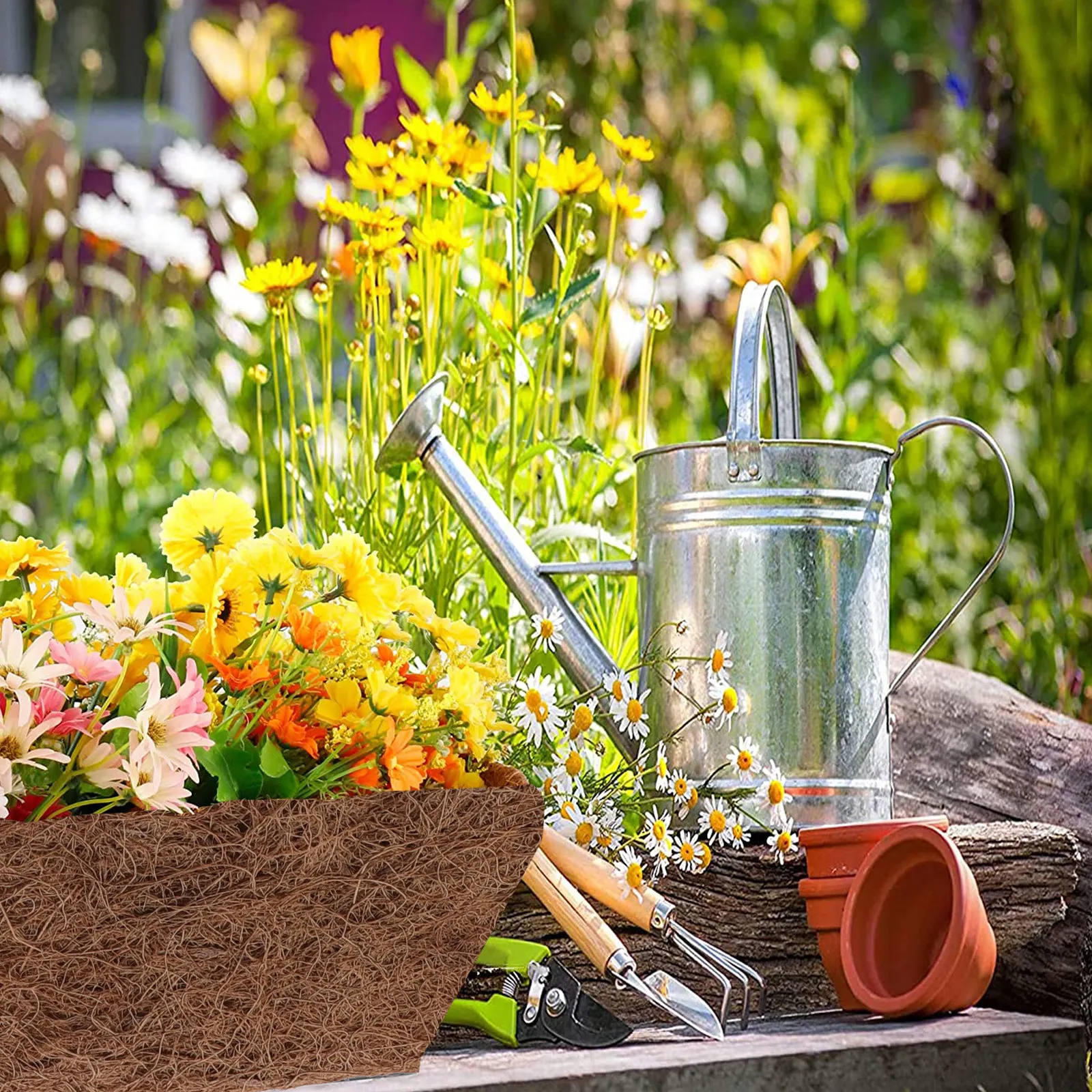 

2 шт. Кашпо для кокосовых пальм с круглыми краями, изысканная работа, садовый цветочный горшок, горшок для овощей на балконе, экологичный, натуральный