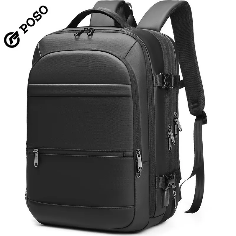 

Expandable Large-Capacity Business Trip Laptop Backpack with USB Port Multi-Compartment Dry Wet Separation Travel Bag for Men