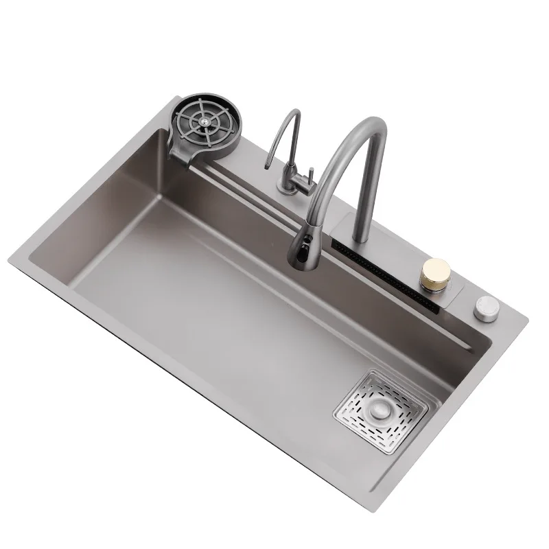 

vegetable wash basin, household flying rain, large single sink for waterfall, sink set under the kitchen counter.