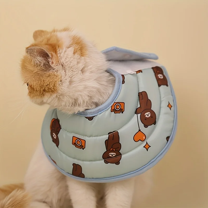 1pc Elizabeth Circle Cat Sterilization Collar Anti licking Cat Scarf Cat Neck Collar Small Cat Head Cover Dog Pet Supplies