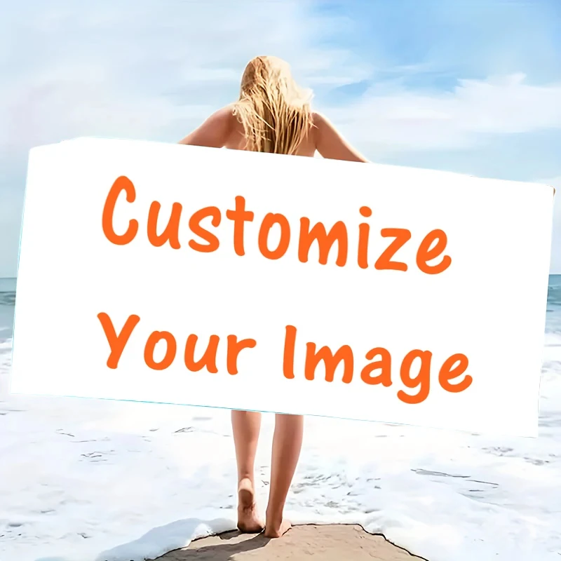 Personalized Beach Towel Customize Photo Funny Picture Microfiber Beach Towel Thin Absorbent for Beach Swimming Yoga Bath Sports