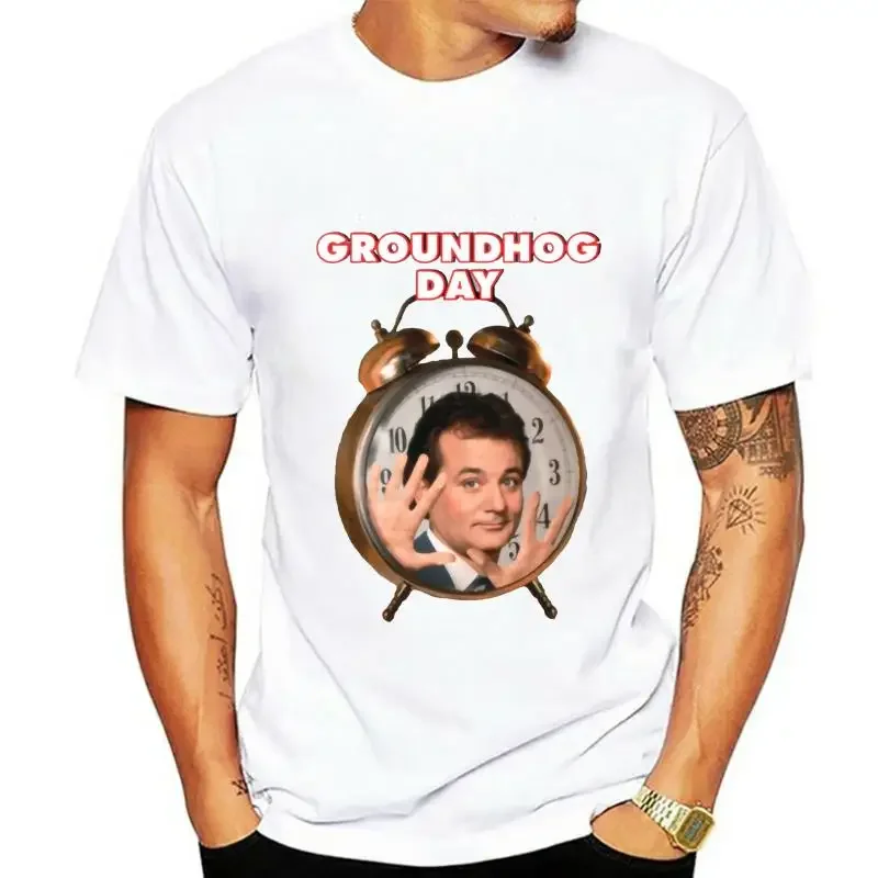 Groundhog Day Retro 90's Movie Comedy Short Sleeve Round Neck Fashion T-Shirt