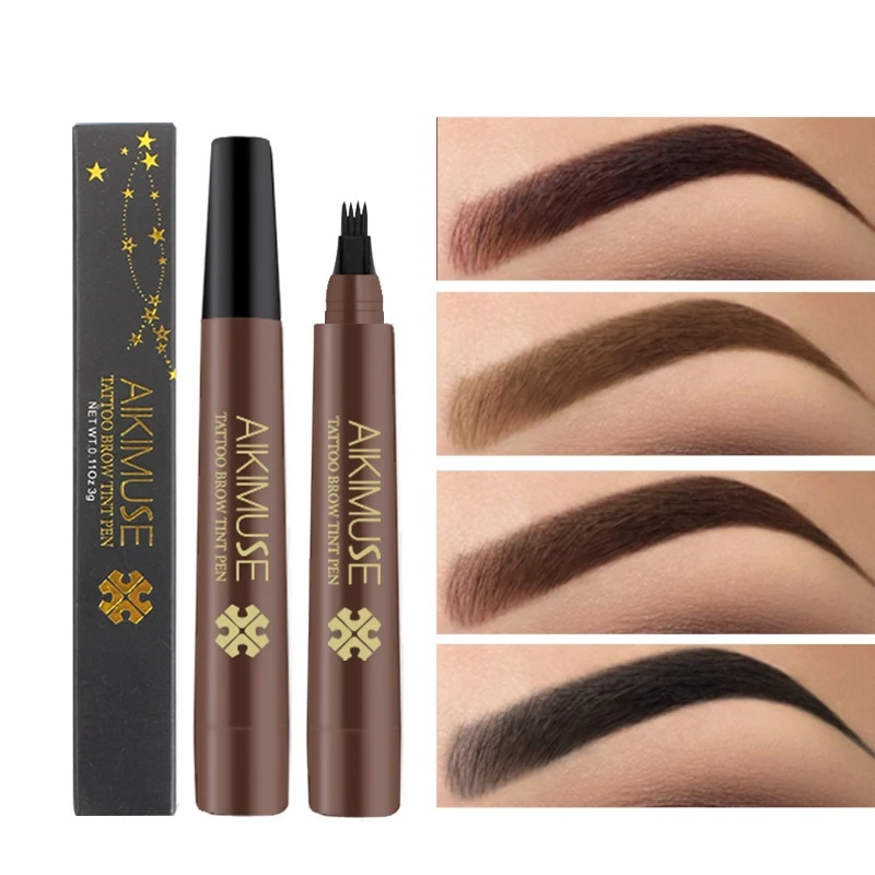 Tattoo Brow Tint Pen Natural Eyebrows Waterproof Sweatproof Lasts Up To 12 Hours Easy To Use Soft And Smooth 4 Colour