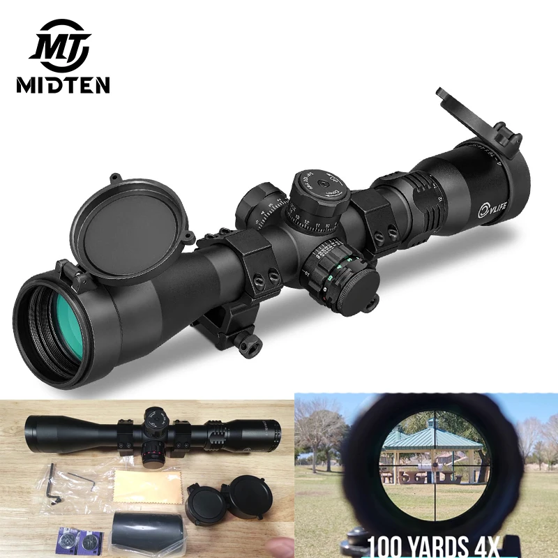 

MidTen Rifle 4-16X44 Side EagleFeather Focus Parallax Illuminated Mil-Dot Reticle 30mm Tube Long Range Scope Second Focal Plane